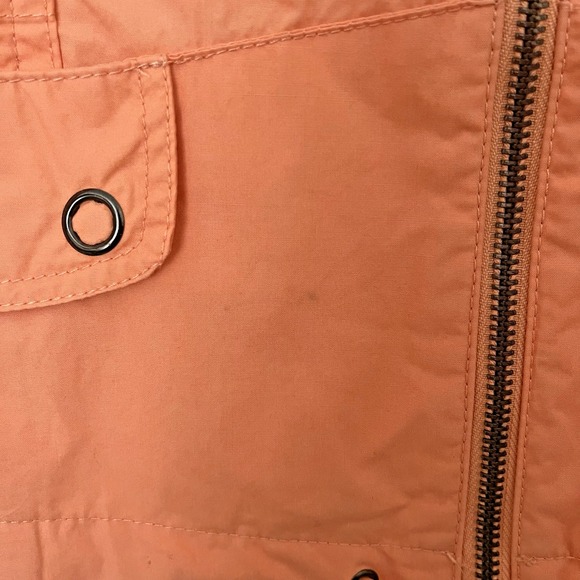 Chicos Womens Windbreaker Jacket 2/US12 Soft Orange Long Sleeve Roll Tab Zipper - Picture 9 of 12